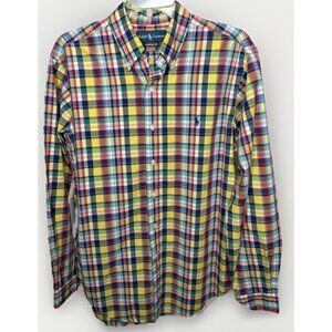 Ralph Lauren Men's Medium‎ Multicolored Rainbow Button Down Long Sleeve Shirt